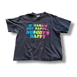Vintage Black Happy Mama Humor Tee